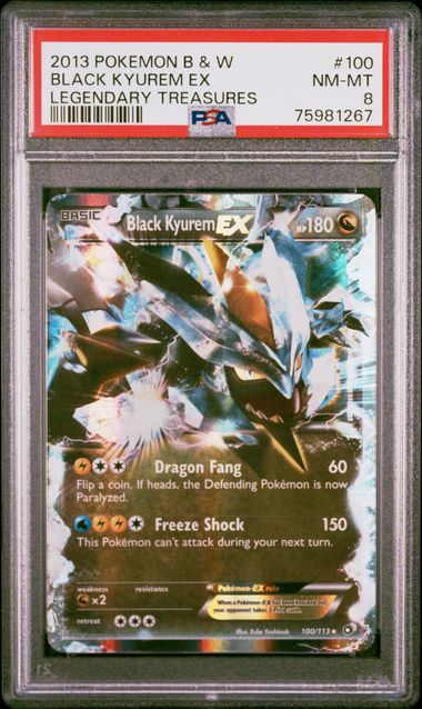 PSA 8 - Black Kyurem EX 100/113 Legendary Treasures - Pokemon