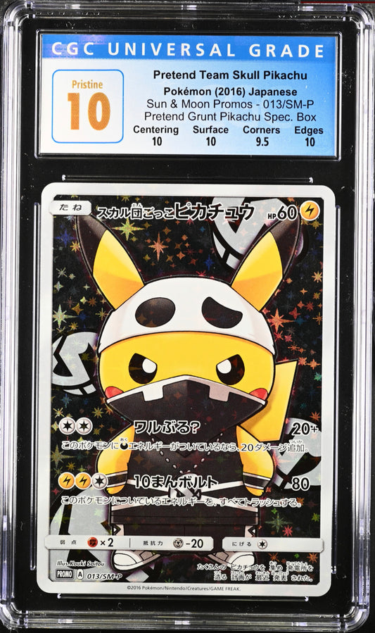 CGC 10 - Pretend Team Skull Pikachu 013/SM-P Promo Special Box - Pokemon