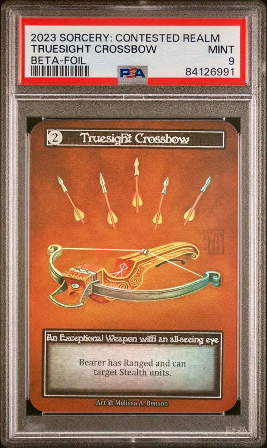 PSA 9 -  Truesight Crossbow (Exceptional Foil) Beta - Sorcery