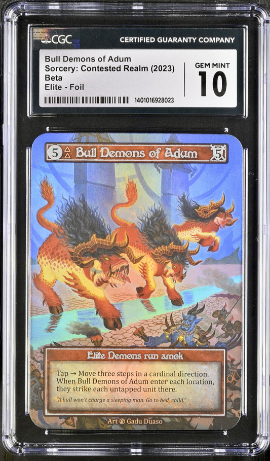 CGC 10 GEM MINT - Bull Demons of Adum (Elite Foil) Beta - Sorcery