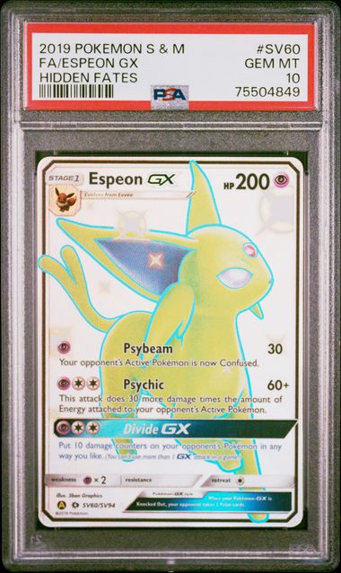 PSA 10 - Espeon GX SV60/SV94 S&M Hidden Fates - Pokemon