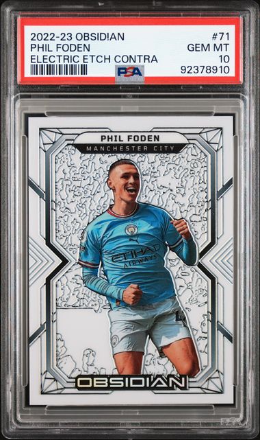 PSA 10 - Phil Foden /9 2022-23 Obsidian Electric Etch Contra #71