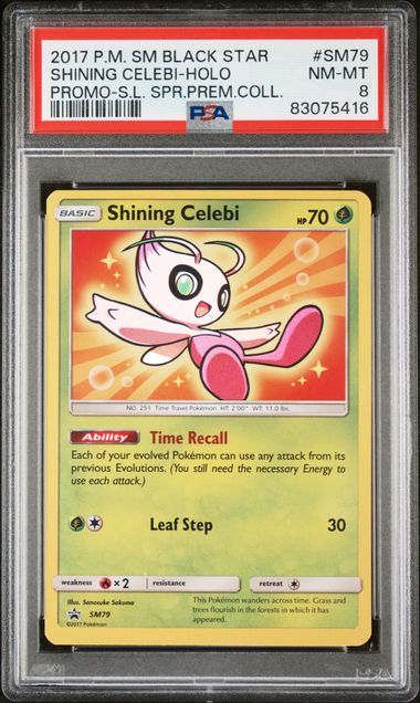 PSA 8 - Shining Celebi SM79 Promo SPR Prem Collection - Pokemon