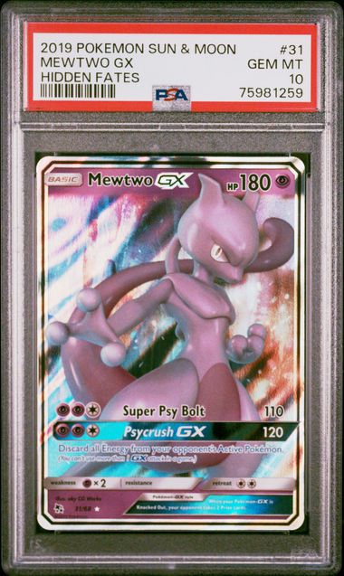 PSA 10 - Mewtwo GX 31/68 Hidden Fates - Pokemon