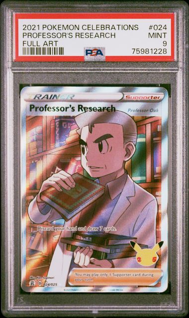 PSA 9 - Professor's Research 024/025 SWSH Celebrations - Pokemon