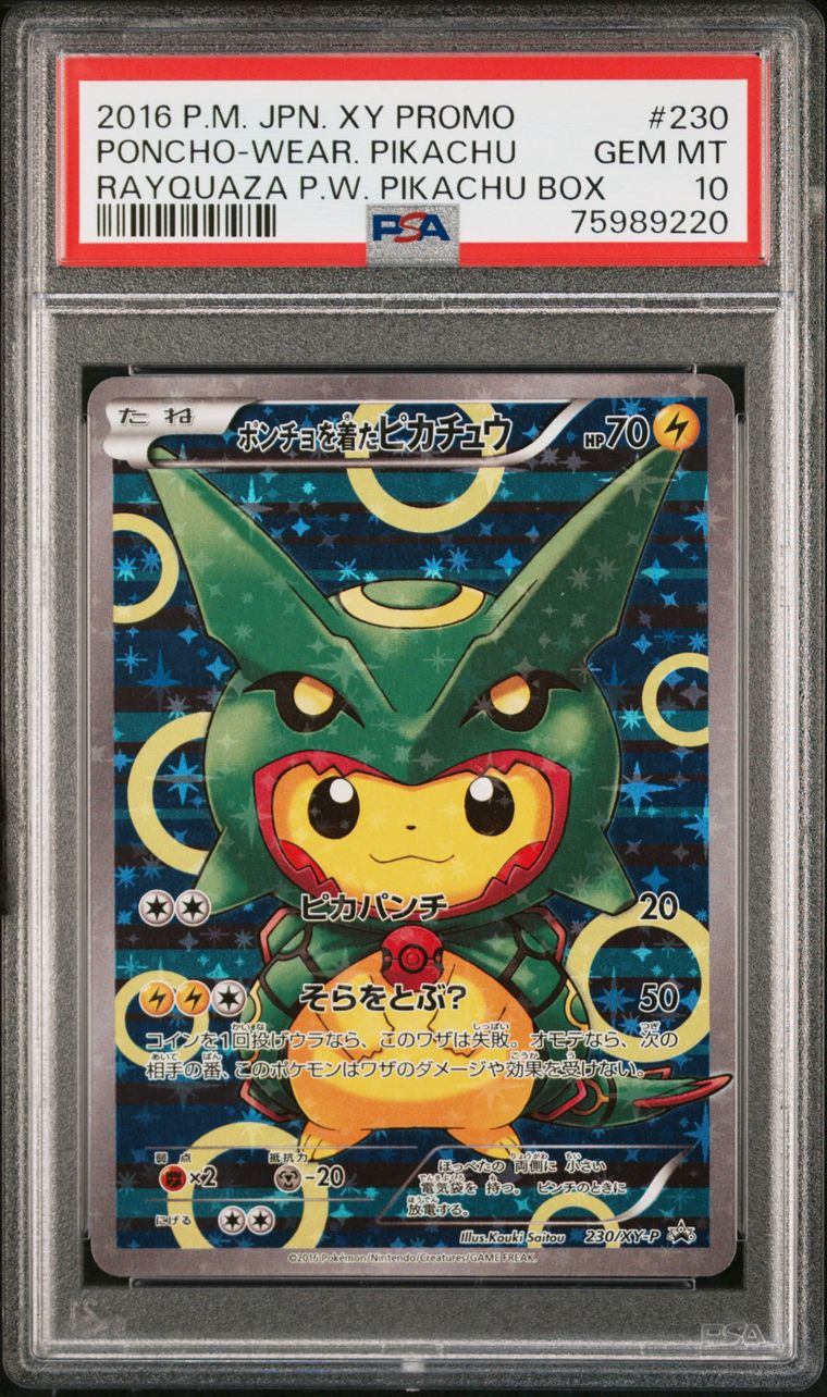 PSA 10 - Rayquaza Poncho-Wearing Pikachu 230/XY-P Promo - Pokemon