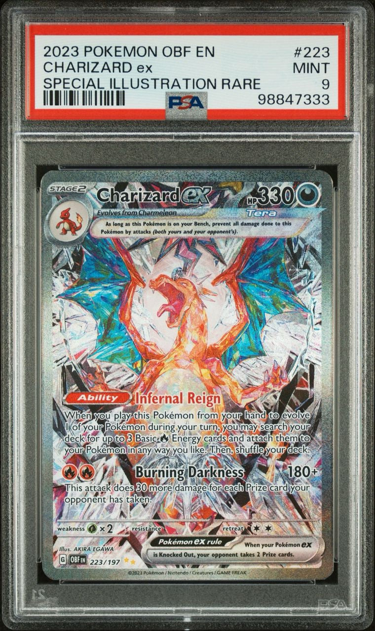 PSA 9 - Charizard ex SIR 223/197 SV Obsidian Flames - Pokemon