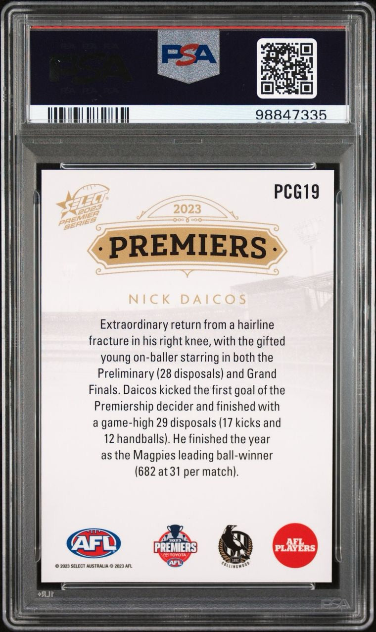 PSA 10 - Nick Daicos #PCG19 2023 SELECT AFL Premier Series