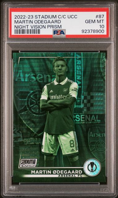 PSA 10 - Martin Odegaard /199 2022-23 Stadium Chrome Night Vision Prism #87