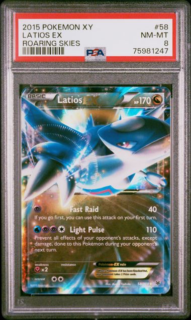 PSA 8 - Latios EX 58/108 Roaring Skies - Pokemon