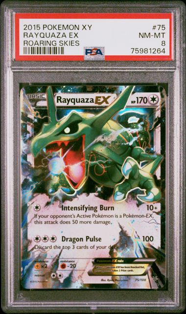 PSA 8 - Rayquaza EX 75/108 Roaring Skies - Pokemon