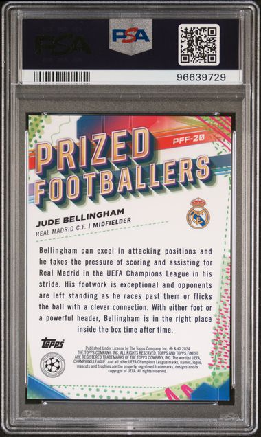 PSA 10 - Jude Bellingham 2023-24 PFF20 Topps Prized Footballer Yellow/Red - Football