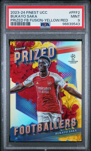 PSA 9 - Bukayo Saka 2023-24 PFF2 Topps Prized Footballer Yellow/Red - Football