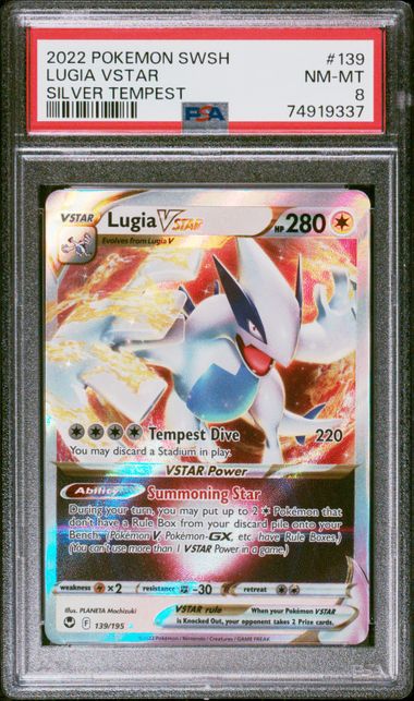 PSA 8 - Pokemon - Lugia VSTAR - Silver Tempest - 139/195