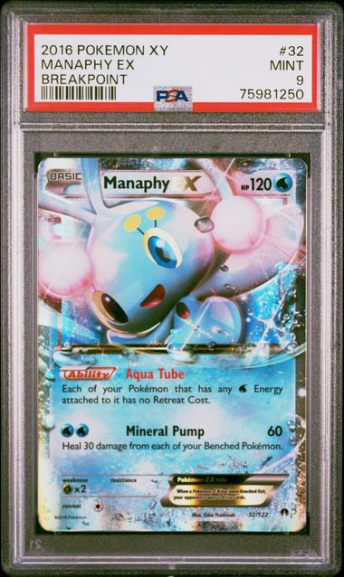 PSA 9 - Manaphy EX 32/122 Breakpoint - Pokemon