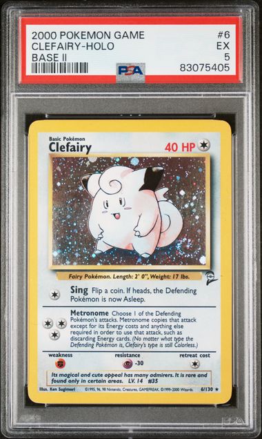 PSA 5 - Clefairy 6/130 Base 2 Holo - Pokemon