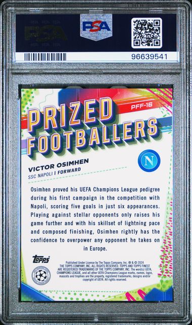 PSA 10 - Victor Osimhen 2023-24 PFF16 Topps Prized Footballer Fusion Black/Red - Football