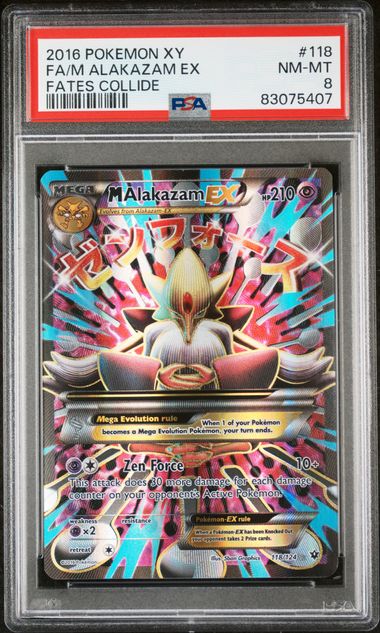 PSA 8 - M Alakazam EX 118/124 Fates Collide - Pokemon