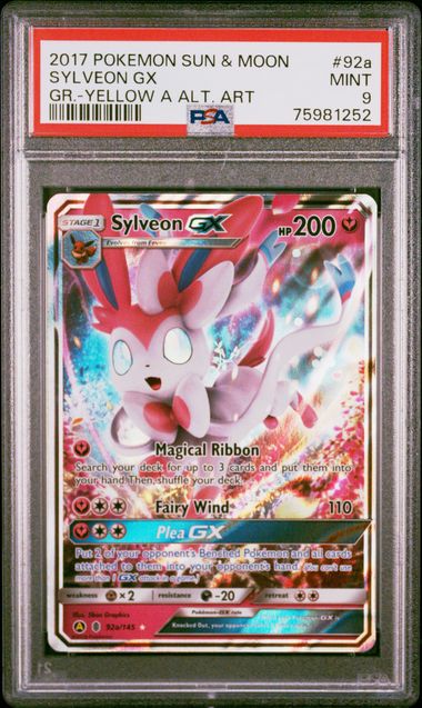 PSA 9 - Sylveon GX 92a/145 GR. - Yellow A Alt. Art - Pokemon