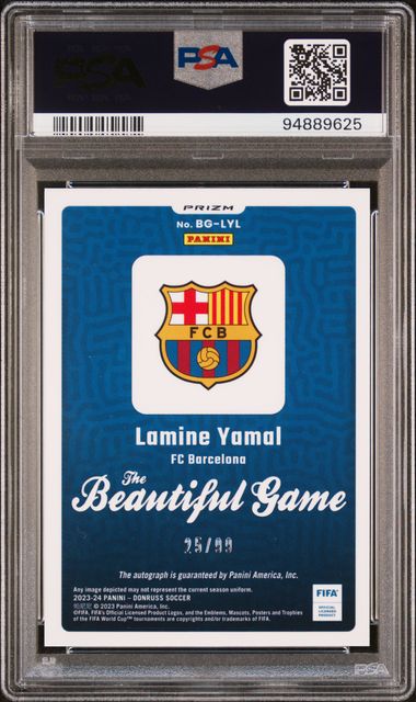 *POP 1* PSA 10 - Lamine Yamal 25/99 23/24 Beautiful Game AUTO #BGLYL - Football