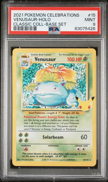 PSA 9 - Venusaur 15/102 SWSH Celebrations Classic Collection - Pokemon