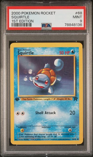 PSA 9 - Squirtle 68/82 Rocket - 1st Edition - Pokemon