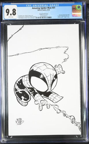 CGC 9.8 - Amazing Spider-Man #51 - 8/24 - Skottie Young's Big Marvels Variant Virgin Sketch Cover - Comic