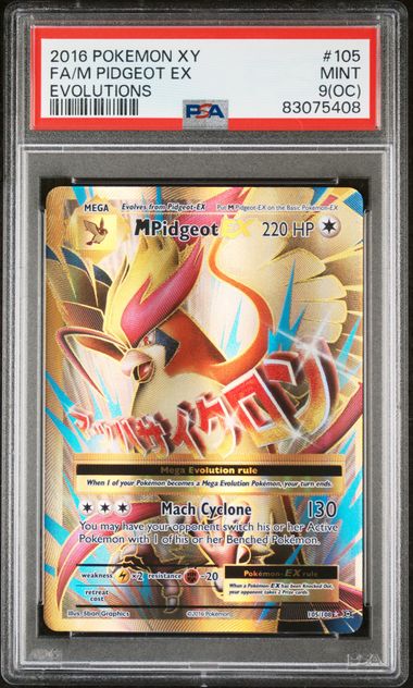 PSA 9 - (OC) M Pidgeot EX 105/108 XY Evolutions  - Pokemon