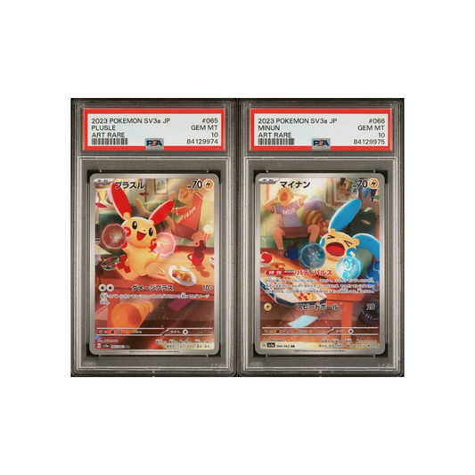 PSA 10 - Plusle & Minun 065/062 & 066/062 SV3a Raging Surf - Pokemon