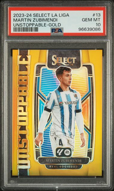 PSA 10 - Martin Zubimendi 8/10 2023-24 Select Unstoppable Gold #13