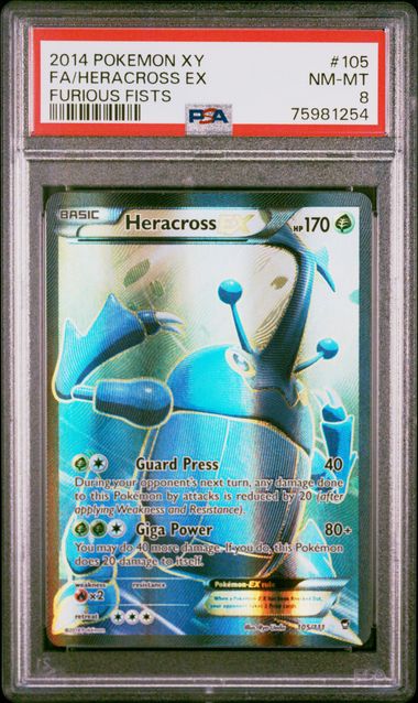 PSA 8 - Heracross EX 105/111 Furious Fists - Pokemon