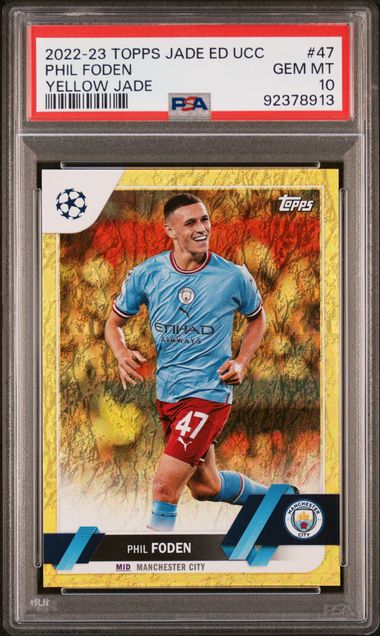 PSA 10 - Phil Foden /50 2022-23 Topps Yellow Jade #47 - Football