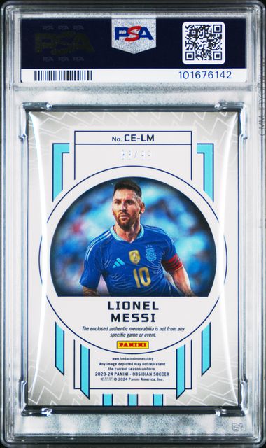 PSA 10 - Lionel Messi 93/99 2023-24 Obsidian Cutting Edge EE Orange - Football