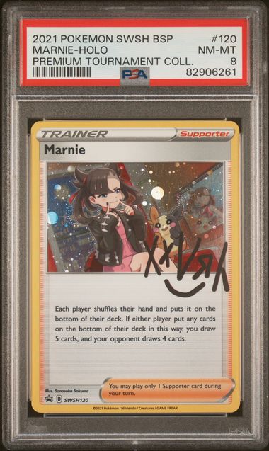 PSA 8 - Marnie SWSH120 Black Star Promo - Pokemon