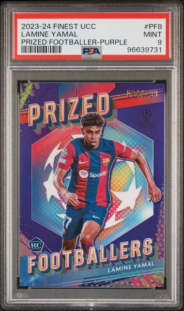 PSA 9 - Lamine Yamal 064/299 2023-24 PF8 Topps Prized Footballer Purple - Football