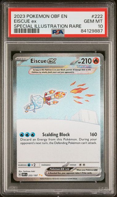 PSA 10 - Eiscue ex 222/197 SV Obsidian Flames - Pokemon