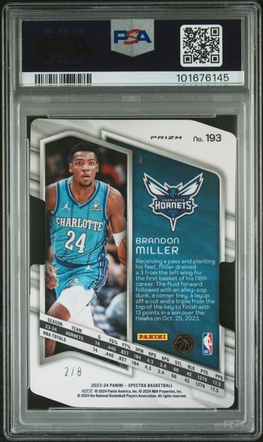 PSA 10 - Brandon Miller RC 2/8 2023-24 Panini Spectracular Universal Die Cut - Basketball