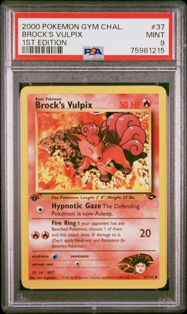 PSA 9 - Brock's Vulpix 37/132 Gym Challenge 1st Ed - Pokemon