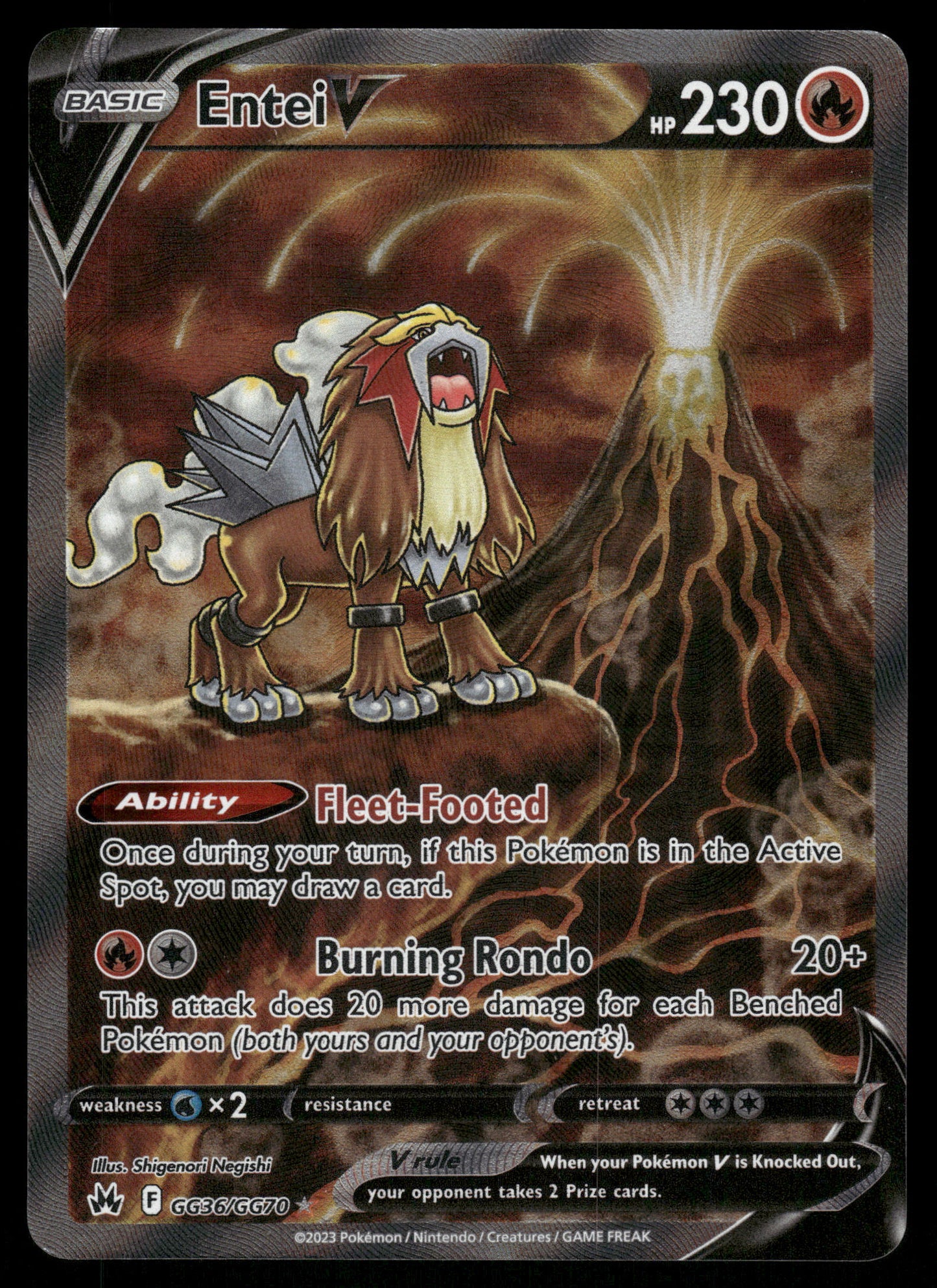 Entei V GG36/GG40 SWSH Crown Zenith English Pokemon [NM]