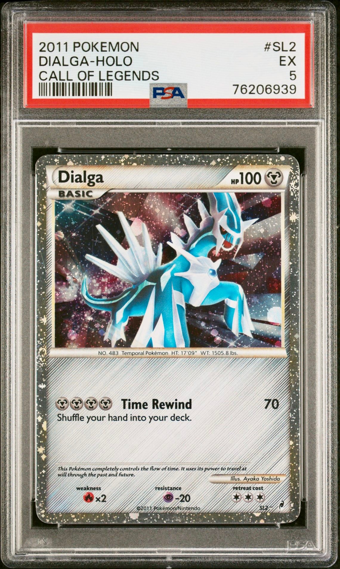 PSA 5 - Shiny Dialga Holo SL2 Call of Legends - Pokemon