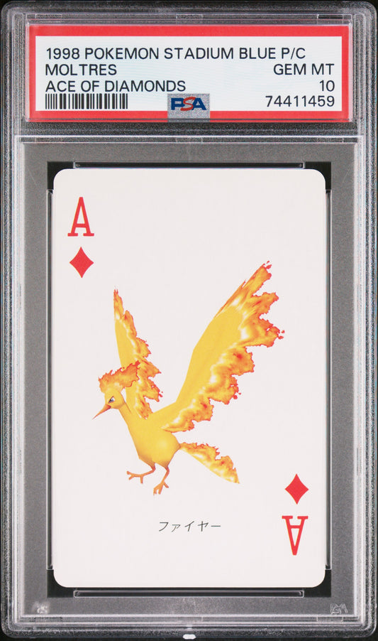 PSA 10 - Moltres Ace of Diamonds 1998 Pokemon Stadium Blue - Pokemon