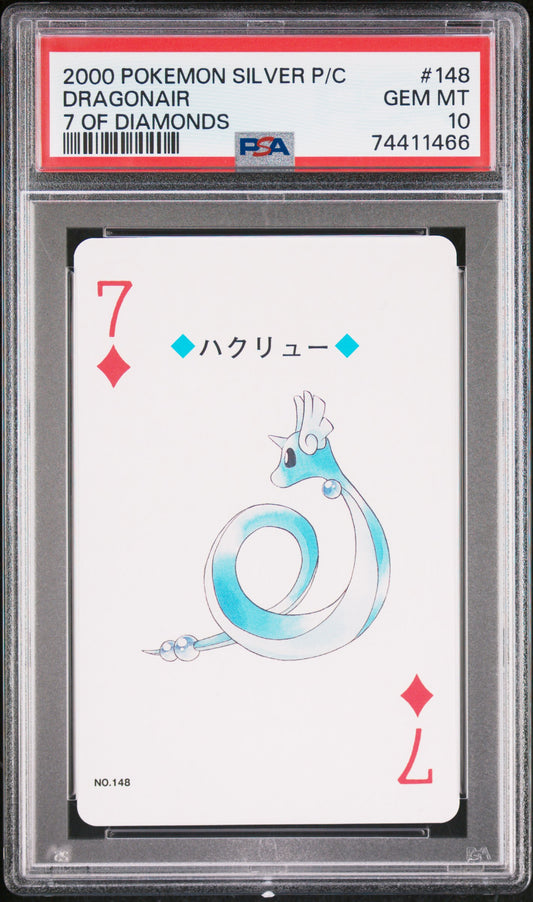 PSA 10 - Dragonair 7 of Diamonds 2000 Silver Deck - Pokémon