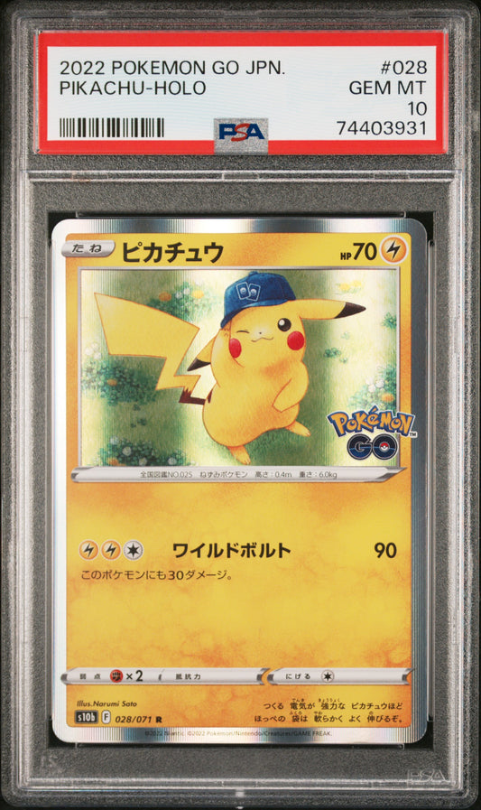 PSA 10 - Pokemon - Pikachu - Pokemon GO - 028/071