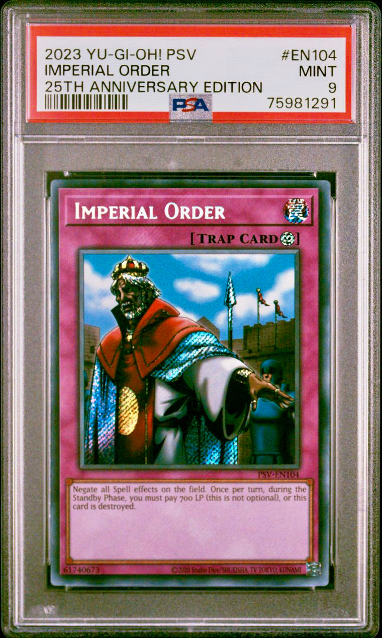 PSA 9 - Imperial Order PSY-EN104 25th Anniversary SCR - Yu-Gi-Oh!