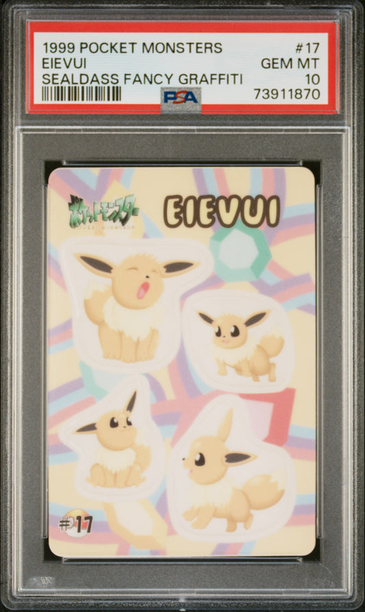 PSA 10 - Eevee (Eievui) #17 Sealdass Fancy Graffiti 1999 Pocket Monsters - Pokemon