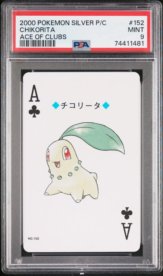 PSA 9 - Chikorita Ace of Clubs 2000 Silver Deck - Pokemon