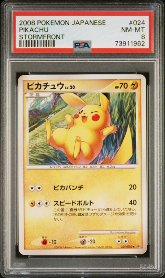 PSA 8 - Pokemon - Pikachu - Stormfront 1st Ed - 024/092