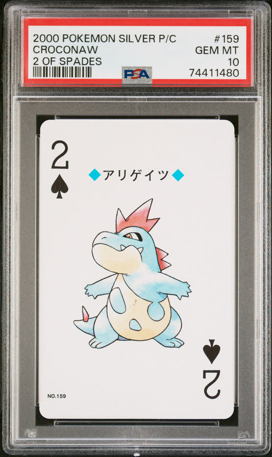 PSA 10 - Pokemon - Croconaw - 2000 Silver Deck - 2 of Spades