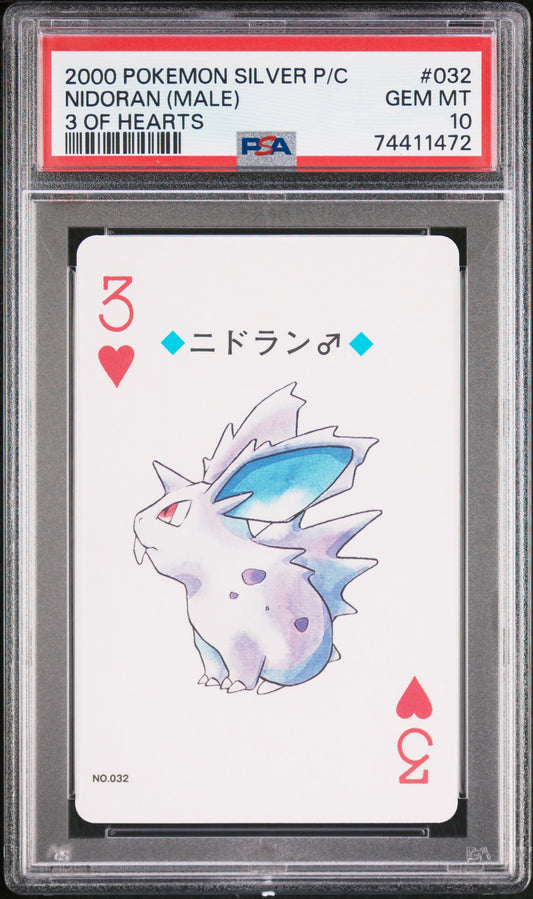 PSA 10 - Pokemon - Nidoran - 2000 Silver Deck - 3 of Hearts