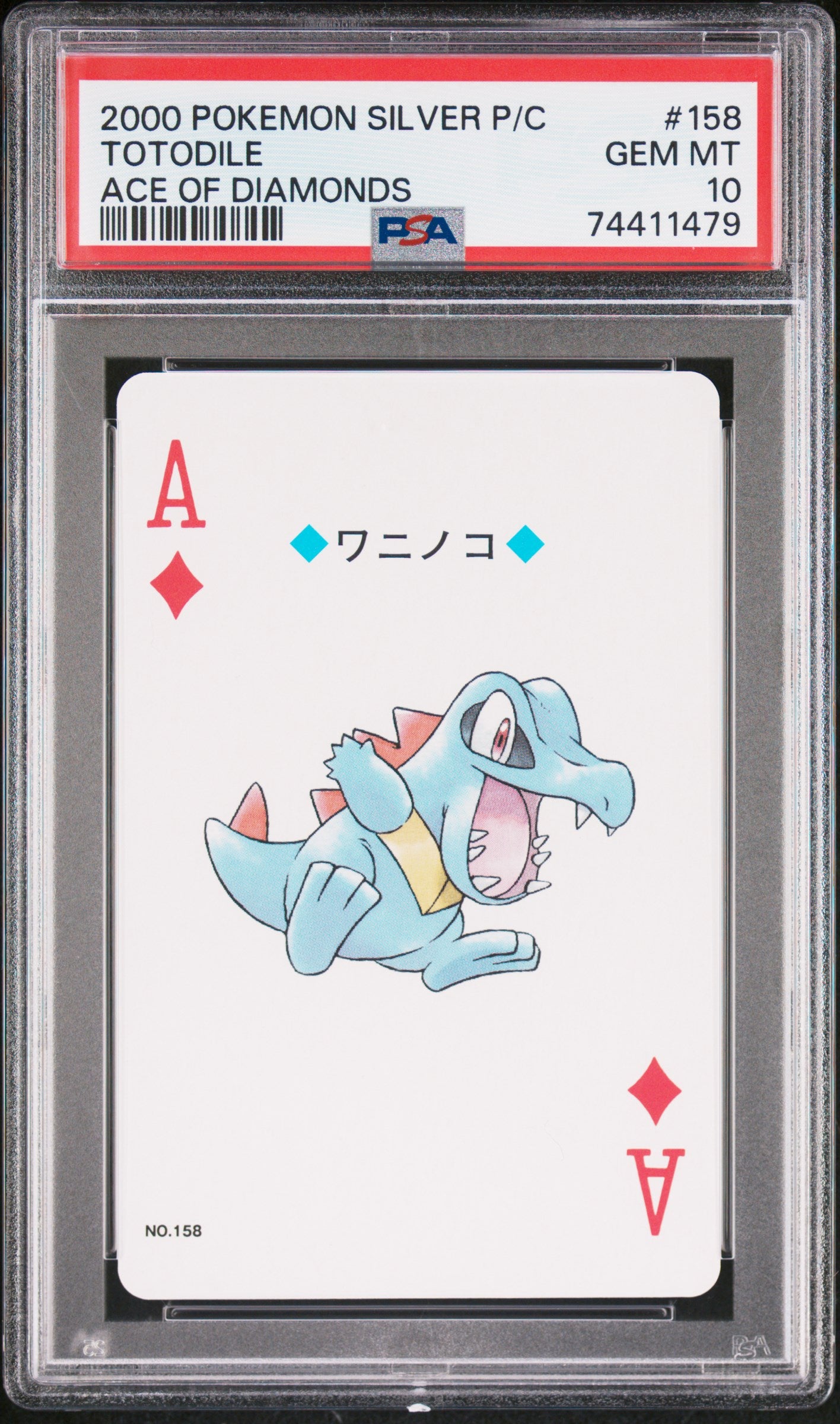 PSA 10 - Pokemon - Tododile - 2000 Silver Deck - Ace of Diamonds